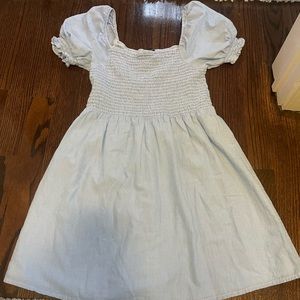 Blue and white striped puff sleeve Aqua dress